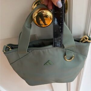 adidas Sage Green Mini Tote with Gold Hardware